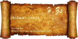Hofman Zsolt névjegykártya